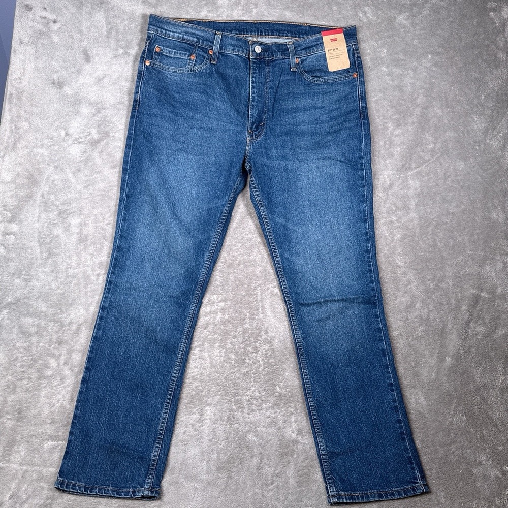 Levi's 511 Jeans 38X30 Men's Stretch Slim Fit Zip Fly Straight Leg Denim Blue